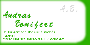 andras bonifert business card